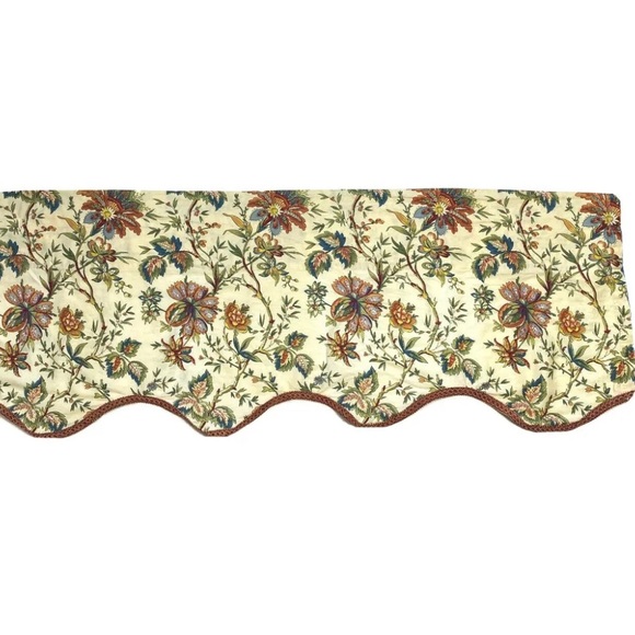 (6) Waverly Felecite Cream & Floral Window Valances - Picture 4 of 5
